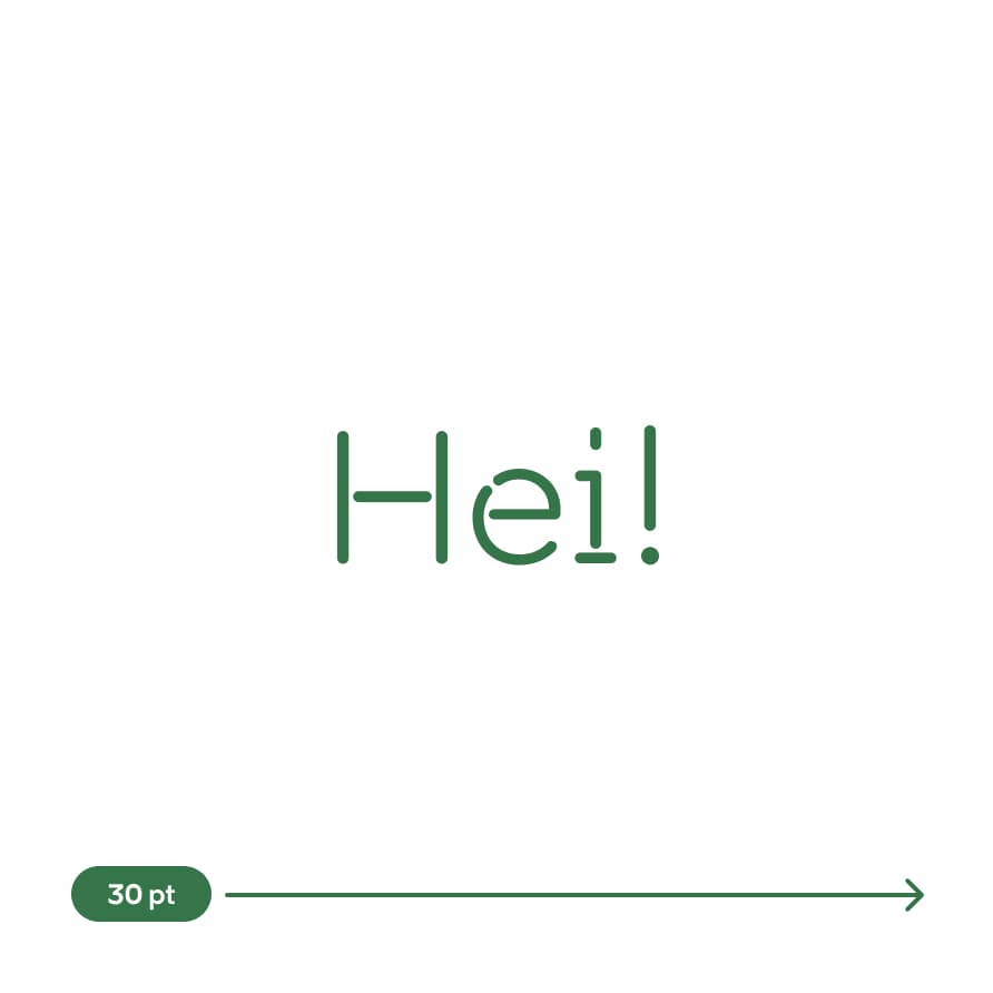 Aino Headline on suurem kui 30 pt.