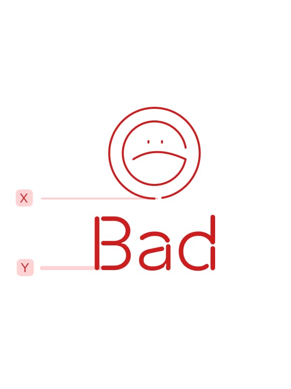 Aino Headline has a thicker stroke than the pictogram.