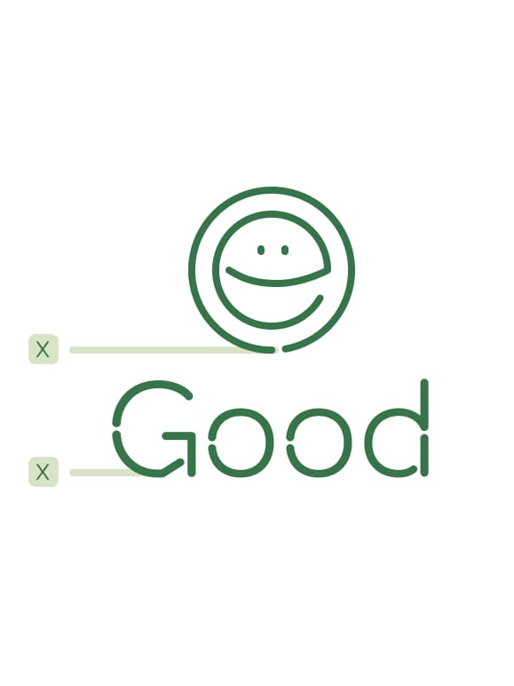 Aino Headline and the pictogram use the same stroke width.