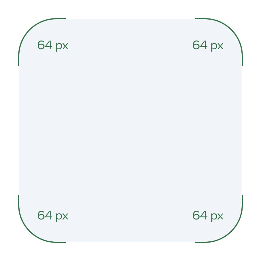 The corner radius of limestone shapes must be kept equal.
